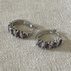 Amethyst and Diamond Earrings